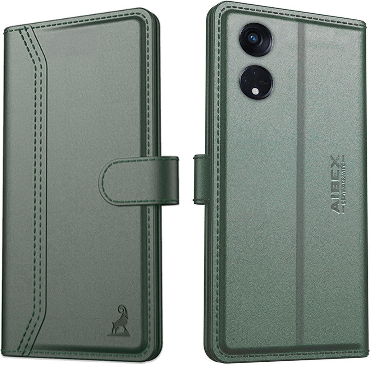 Oppo Reno 8T 5G Aibex PU Leather Flip Cover Foldable Stand & Pocket Magnetic Closure - Aibex
